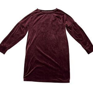 Marc New York XL Long Sleeve Dress Purple Velvet Puff Sleeve